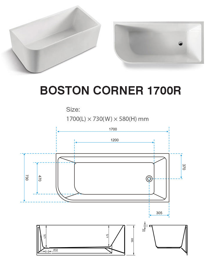 Boston Corner Free standing Bath