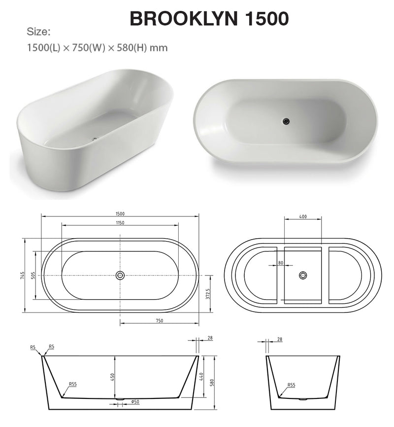 Brooklyn Free standing Bath