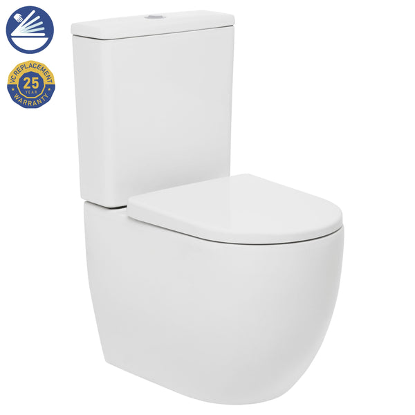 Gemelli Flush to Wall Rimless Toilet Suite - Pacific Bathroom Products