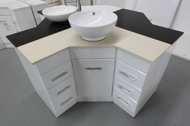 Corner 900 by 900 Bathroom Vanity Right Side Drawers - Pacific Bathroom Products