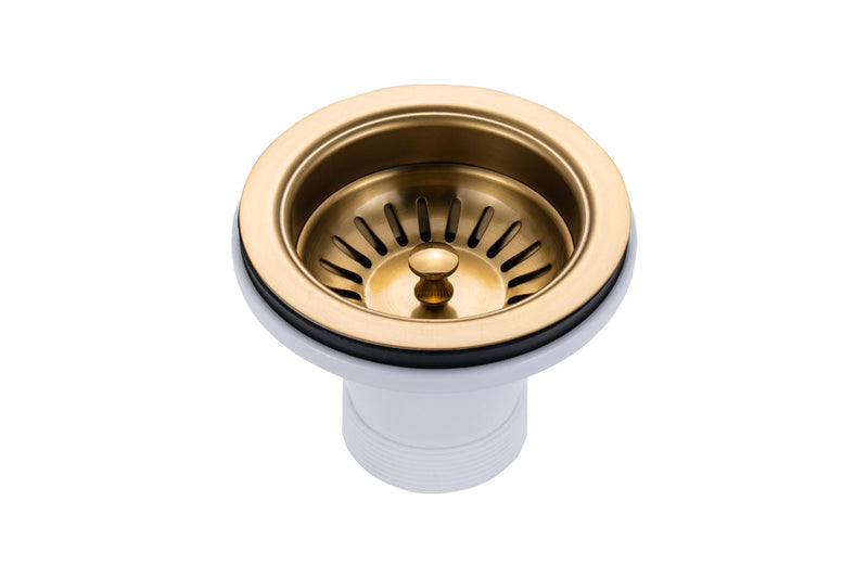 Brushed Gold 490x440x230mm 1.2mm Handmade Top/Undermount Single Bowl Kitchen/Laundry Sink - Pacific Bathroom Products