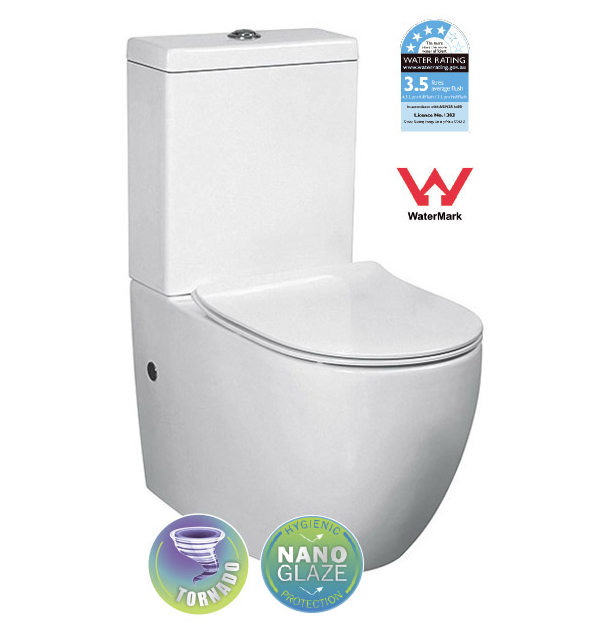Toulouse Back to Wall Toilet Suite - Pacific Bathroom Products