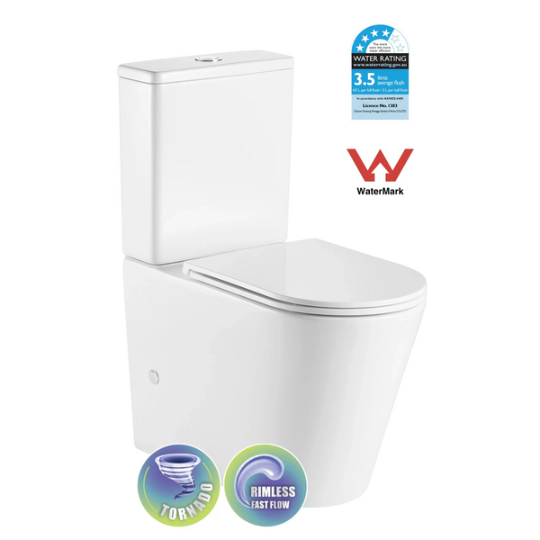 Auckland Tornado + Rimless Toilet Suite T2125A-UQ