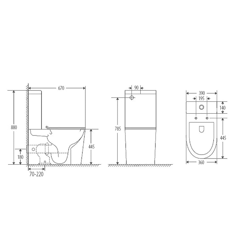 Auckland Tornado + Rimless Toilet Suite T2125A-UQ