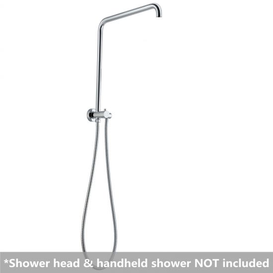 300mm Height Round Chrome Top Water Inlet Shower Rail - Pacific Bathroom Products
