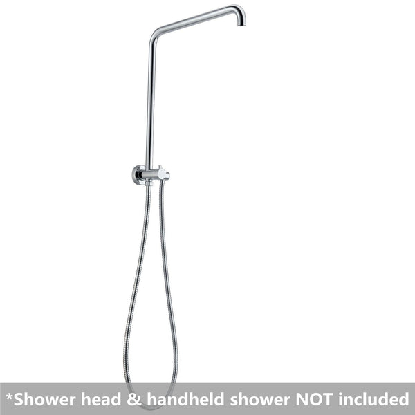 530mm Height Round Chrome Top Water Inlet Shower Rail - Pacific Bathroom Products