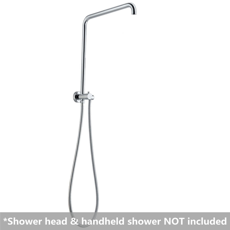 530mm Height Round Chrome Top Water Inlet Shower Rail - Pacific Bathroom Products