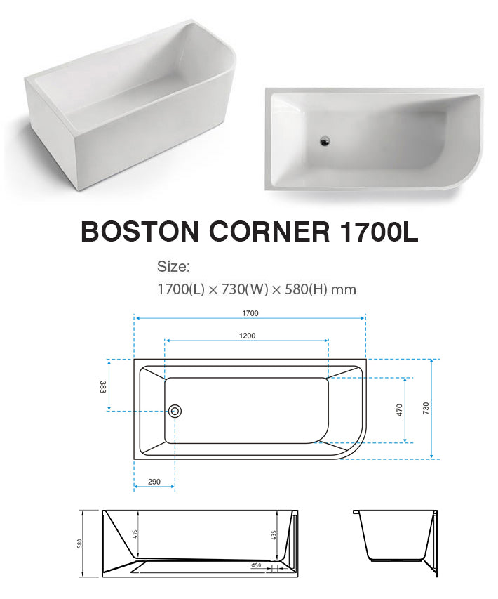 Boston Corner Free standing Bath
