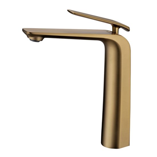 Esperia Brushed Gold Tall Basin Mixer - Pacific Bathroom Products