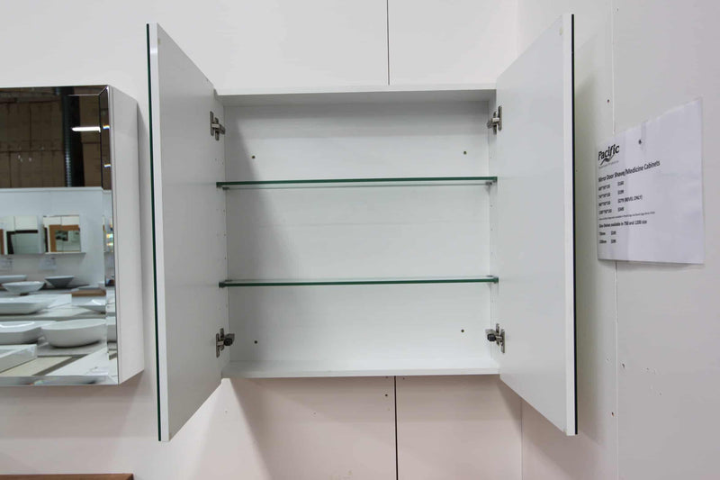 750 x 750 Shaver Cabinet featuring Glass Shelves - Pacific Bathroom Products