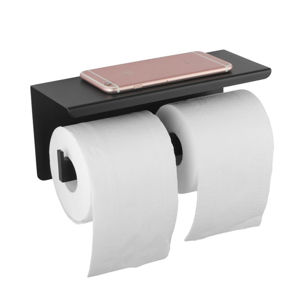 Black Smartphone Twin Toilet Roll Holder - Pacific Bathroom Products