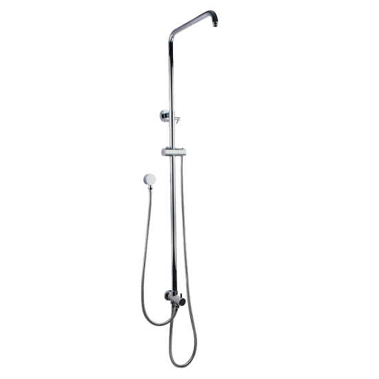 Round Chrome Shower Rail Top/Bottom Inlet - Pacific Bathroom Products