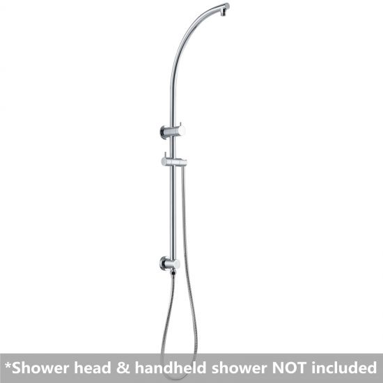 Round Chrome Top Inlet Shower Rail - Pacific Bathroom Products