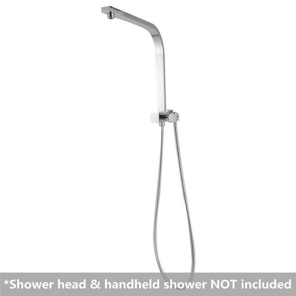 Square Chrome Shower Arm without Shower Head and Handheld Shower - Pacific Bathroom Products