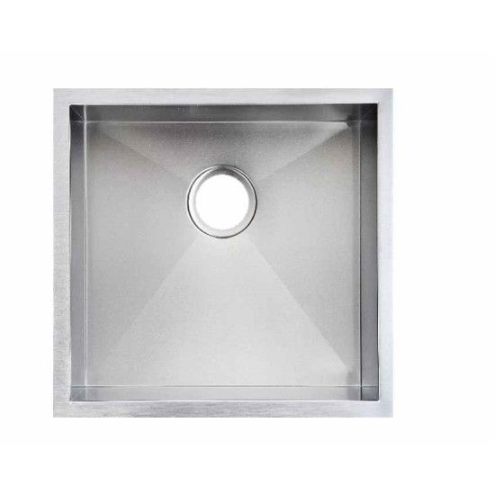 Brushed Gold 440x440x205mm Satin Stainless Steel Handmade Single Bowl Sink for Flush Mount and Undermount - Pacific Bathroom Products