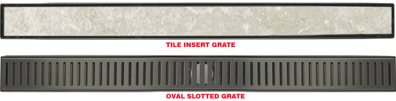 Tiled Shower Tray with Grate Configurator - Rear Waste